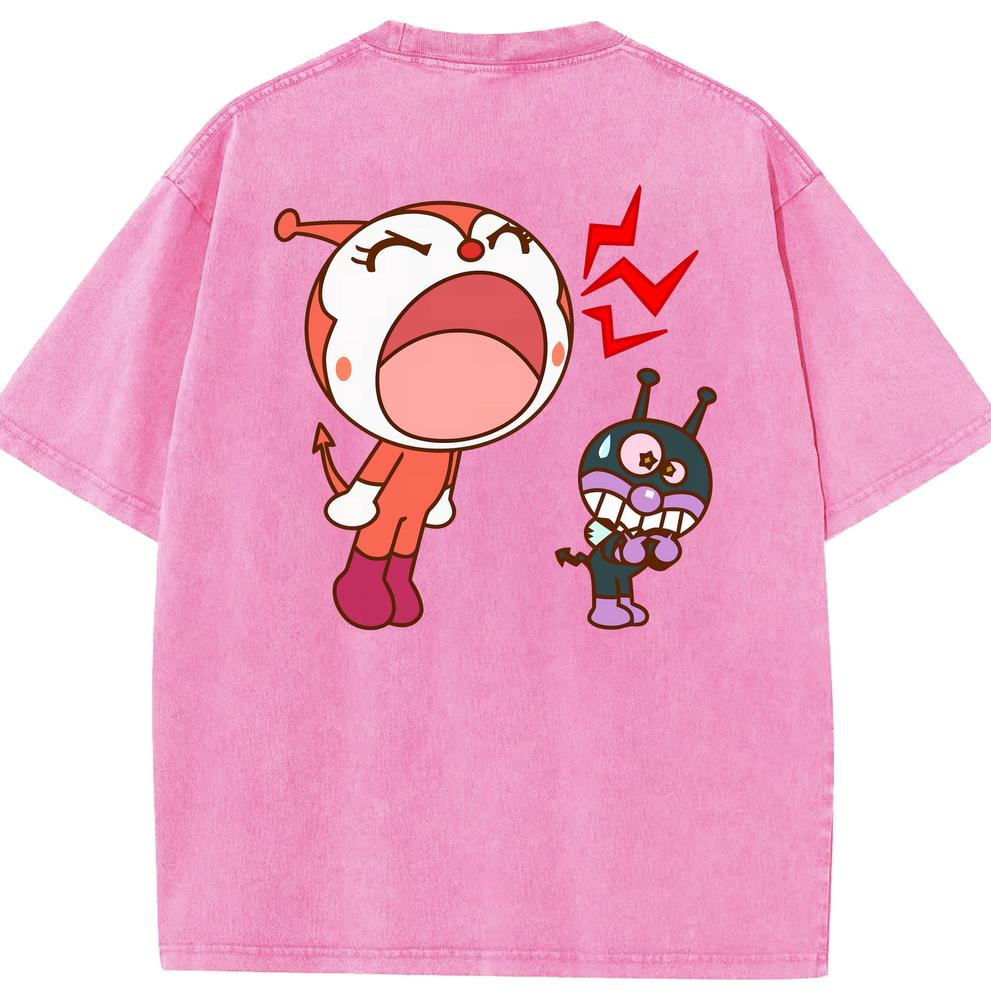 （画像用） アンパンマン Anpanman 綿100% ヴィンテージ風 半袖Tシャツ（背面プリント）